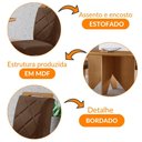 Ver imagem 4 de Mesa Evora 120 Mdf Canto Copo e com 4 Cadeiras Melissa Veludo Marrom-naturalle-naturalle