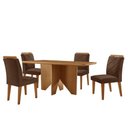 Ver mais imagens de Mesa Evora 120 Mdf Canto Copo e com 4 Cadeiras Melissa Veludo Marrom-naturalle-naturalle