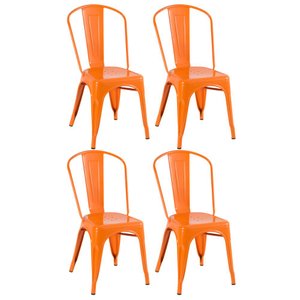 Kit 4 Cadeiras Iron Tolix - Laranja