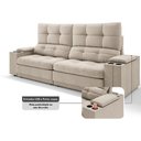 Ver imagem 4 de Sofá com Porta Copos e Carregador Usb Eureka 2,00m Assento Retrátil e Reclinável Velosuede -