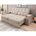 Ver imagem 1 de Sofá com Porta Copos e Carregador Usb Eureka 2,00m Assento Retrátil e Reclinável Velosuede -