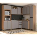 Ver imagem 1 de Cozinha Completa 8 Pçs Espaço Micro-ondas 365cm Isa Luciane Vanilla/cinza Puro