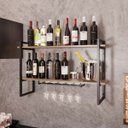 Ver imagem 2 de Adega Bar Industrial Moderno e Elegante para Bebidas Prateleira Ferro e Madeira 60cm