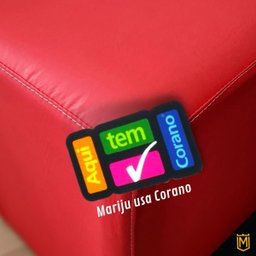 Puff Banqueta Quadrado Cubo em Corino Corano®:vermelho - 3