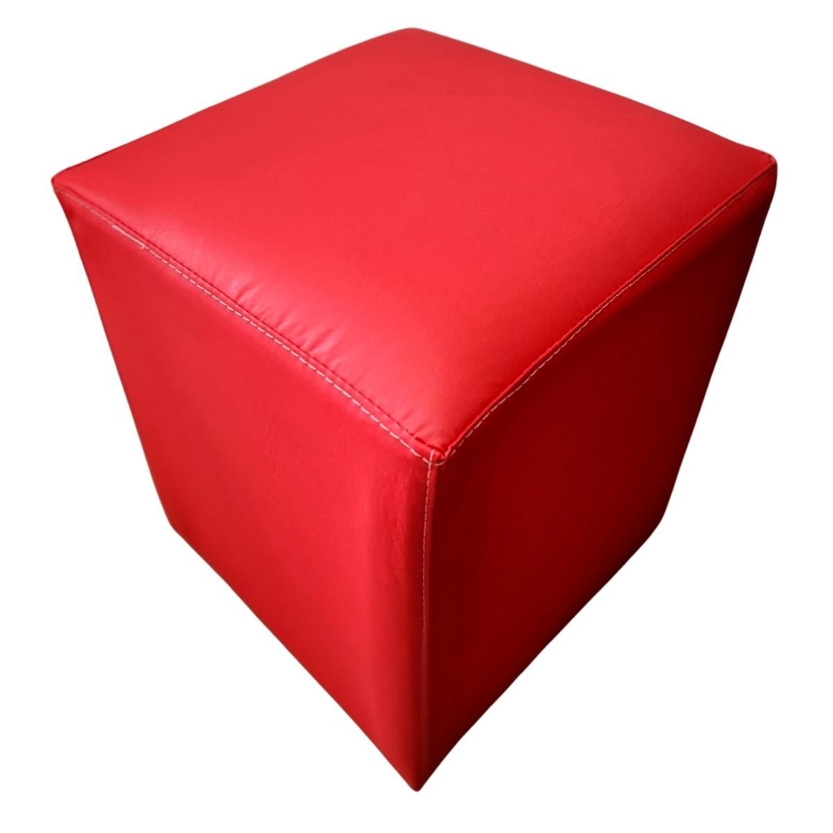 Puff Banqueta Quadrado Cubo em Corino Corano®:vermelho - 1