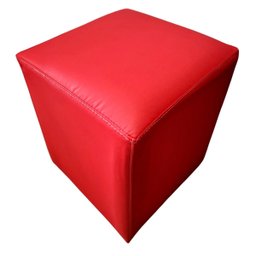 Puff Banqueta Quadrado Cubo em Corino Corano®:vermelho - 1
