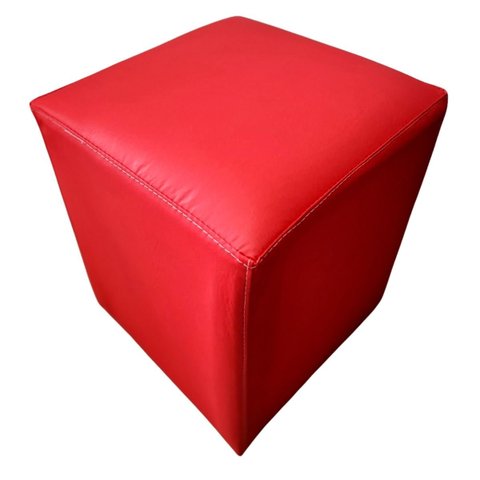 Puff Banqueta Quadrado Cubo em Corino Corano®:vermelho