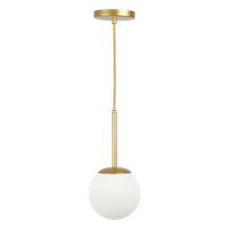 Lustre Pendente Jabuticaba /1 Globo de Vidro - Dourado - 1