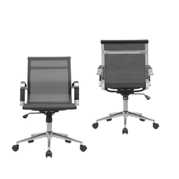 Kit 6 Cadeiras de Escritório Diretor Eames em Tela - Preta - 7