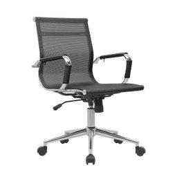 Kit 6 Cadeiras de Escritório Diretor Eames em Tela - Preta - 2