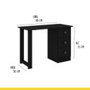 Ver imagem 3 de Mesa Escrivaninha para Notebook com 3 Gavetas 110 X 77 X 50 Cm Escritório Mdp Preto - Clicklar