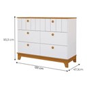 Ver imagem 4 de Conjunto de Berço Biscoito com Comoda Biscoito 6 Gavetas Branco Acetinado/nature