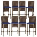 Ver imagem 1 de 8 Banqueta em Alumínio Roma Fendi Corda Náutica Tecido 10