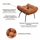 Ver imagem 4 de Puff de Ferro Madeira e Estofado Living Costela Espresso Móveis