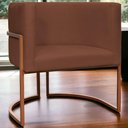 Ver imagem 7 de Poltrona Decorativa Recepção Luna Suede Cores Base de Ferro Bronze - Terracota, Suede