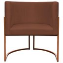 Ver imagem 6 de Poltrona Decorativa Recepção Luna Suede Cores Base de Ferro Bronze - Terracota, Suede