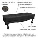 Ver imagem 4 de Recamier 1,95m com Pés Luiz Xv e Acabamento Luxo em Tecido Suede Vicenza - Lucadi Preto