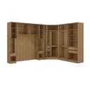 Ver imagem 3 de Guarda Roupa Quarto Modulado Casal Adapt 8 Peças Nogueira/Azul Profundo 357cm x 263cm - Kappesberg