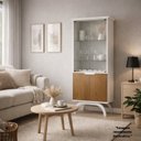 Ver imagem 5 de Cristaleira 4 Portas Nicho Adega 100% MDF Vidro e LED Vicenza Off White Cinamomo