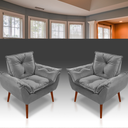 Ver imagem 4 de Kit 02 Poltrona Opala Decorativa Suede