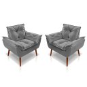 Ver imagem 1 de Kit 02 Poltrona Opala Decorativa Suede