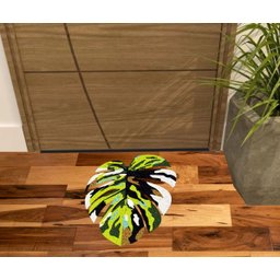 TAPETE CAPACHO PLANTA, FORMATO FOLHA, PARA DECORAÇÃO DE SALA QUARTO BANHEIRO E VARANDAS. - 1