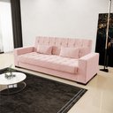 Ver imagem 2 de Sofá Cama 02 lugares Lisboa Veludo Rosê - D’Rossi