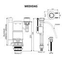 Ver imagem 3 de Kit Mecanismo Universal para Caixa Acoplada Pneumático Acionamento Duplo Durín