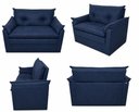 Ver imagem 6 de Sofá Compacto 2 Lugares Suede Confortável Minnors 1,20 Mts Cor:Azul Marinho