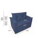 Ver imagem 5 de Sofá Compacto 2 Lugares Suede Confortável Minnors 1,20 Mts Cor:Azul Marinho