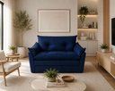 Ver imagem 1 de Sofá Compacto 2 Lugares Suede Confortável Minnors 1,20 Mts Cor:Azul Marinho