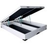 Cama Box Baú Queen Bipartido Suede Branco 42x158x198 - 1
