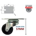 Ver imagem 4 de Kit 6 Rodizio Para Freezer Placa Com Recorte Giratório Sem Freio 41Mm Nylon Colson