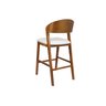 Banqueta Dafne Banco Alto Bar Bistro Luxo Gourmet Madeira Cor Canela:linho Cru - 2