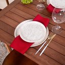 Ver imagem 3 de Kit Guardanapos Basic 2 Peças 35cm X 35cm 100% Poliéster Tecido Oxford - Vermelho