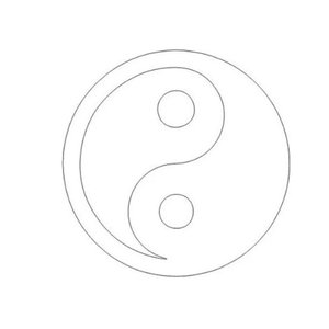 Espelho Yin Yang Acrílico Espelhado Prata Sala Home 50cm