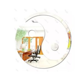 Espelho Yin Yang Acrílico Espelhado Prata Sala Home 50cm - 3