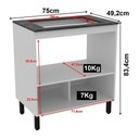 Ver imagem 5 de Balcão Cozinha Cooktop 4 Bocas e Forno/micro-ondas Multimóveis Cr20499 Branco/mármore Lunar