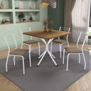 Ver imagem 1 de Conjunto de Mesa Completo com 4 Cadeiras Estofadas Cmc1010br Kappesberg Crome
