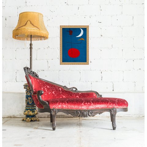 Quadro Moldura Dourada Arte Miró 24x18cm:com Acetato