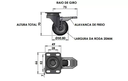 Ver imagem 2 de Rodízio Base Giratório 30kg Pvc com Freio