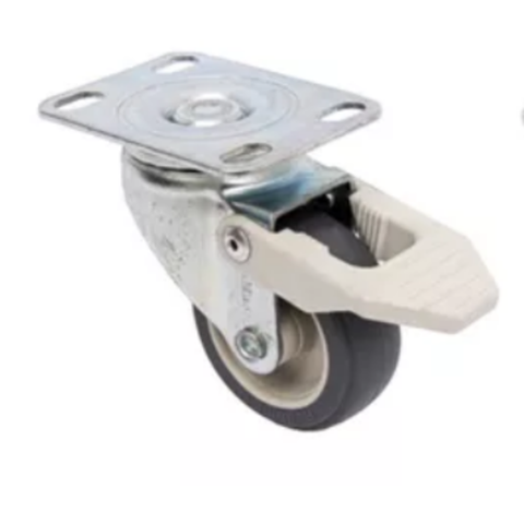 Rodízio Base Giratório 30kg Pvc com Freio