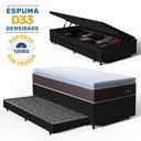 Ver imagem 2 de Cama Box Baú com Colchão de Espuma D33 Pillow Top Comfort Luxo + Auxiliar Unique Solteiro 88cm