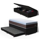 Ver imagem 1 de Cama Box Baú com Colchão de Espuma D33 Pillow Top Comfort Luxo + Auxiliar Unique Solteiro 88cm