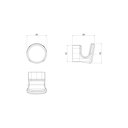 Ver imagem 2 de Cabide Quadrada Deca You Black Matte - Deca Deca Metais