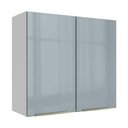Ver imagem 1 de Armário Aéreo 70 cm 2 Portas Branco/Cinza Lux Madesa