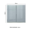 Ver imagem 3 de Armário Aéreo 70 cm 2 Portas Branco/Cinza Lux Madesa