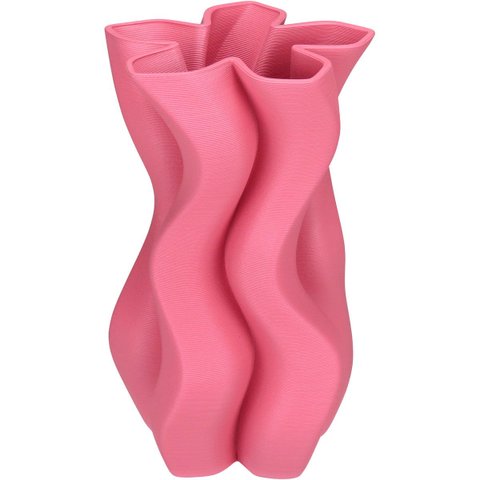 Vaso Decorativo Enfiete Casa Aparador 3D Home&Co Cerâmica 24x14x14cm Rosa Escuro