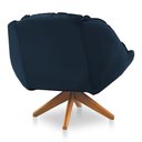 Ver imagem 4 de Kit 02 Poltronas Califórnia Giratória Veludo Azul Marinho Base de Madeira - Pallazio