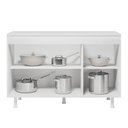 Ver imagem 3 de Balcão Buffet Gabinete de Cozinha Lux 120cm 100% Mdf com Tampo 03 Portas Branco - Desk Design